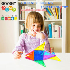 Everplay magnetic tiles durable surface: smooth, safe play surface.