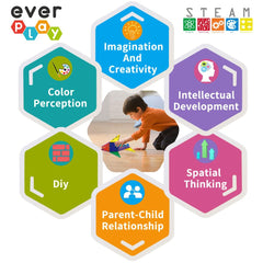 Everplay magnetic tiles magnets: strong, secure connections for tall builds.