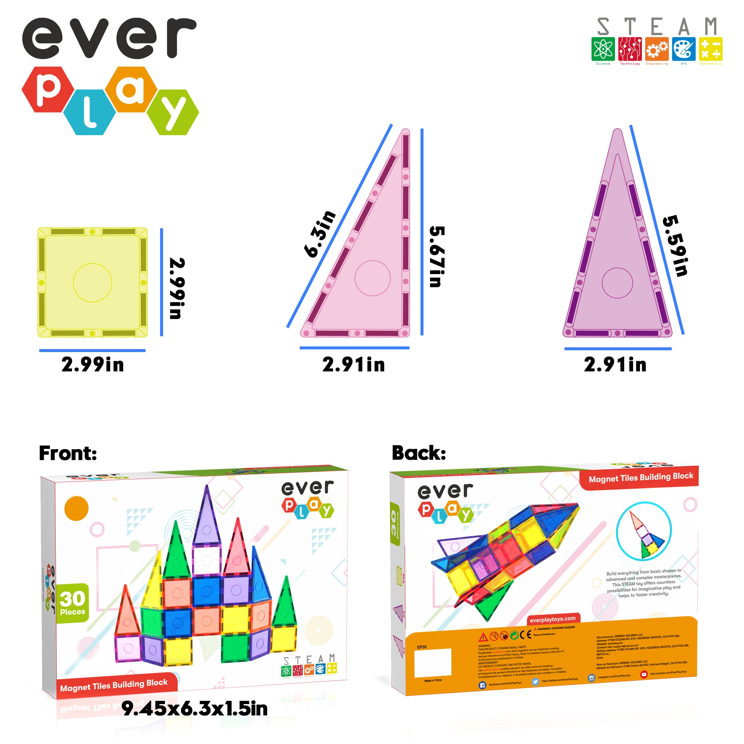 Everplay magnetic tiles robot build showing how pieces form engineering ideas.