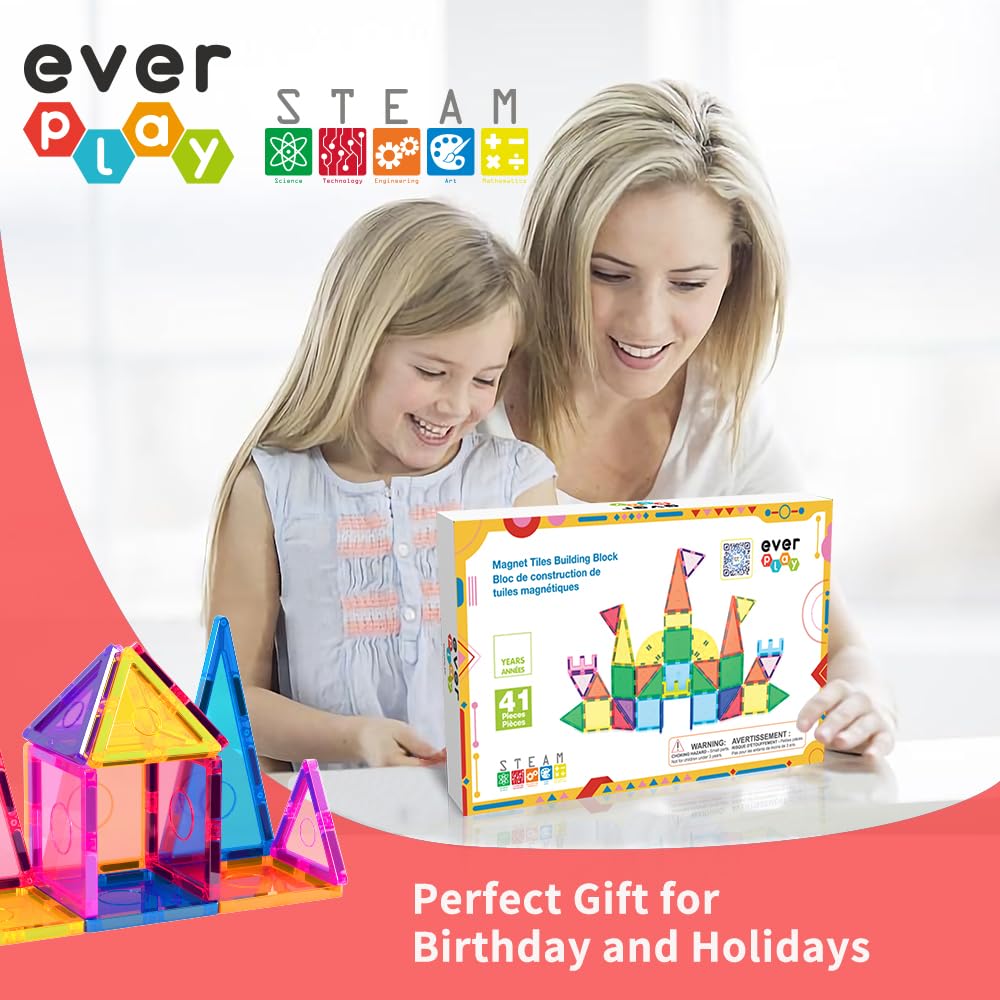 Everplay magnetic tiles rocket: quick setup for colorful, kinetic play.