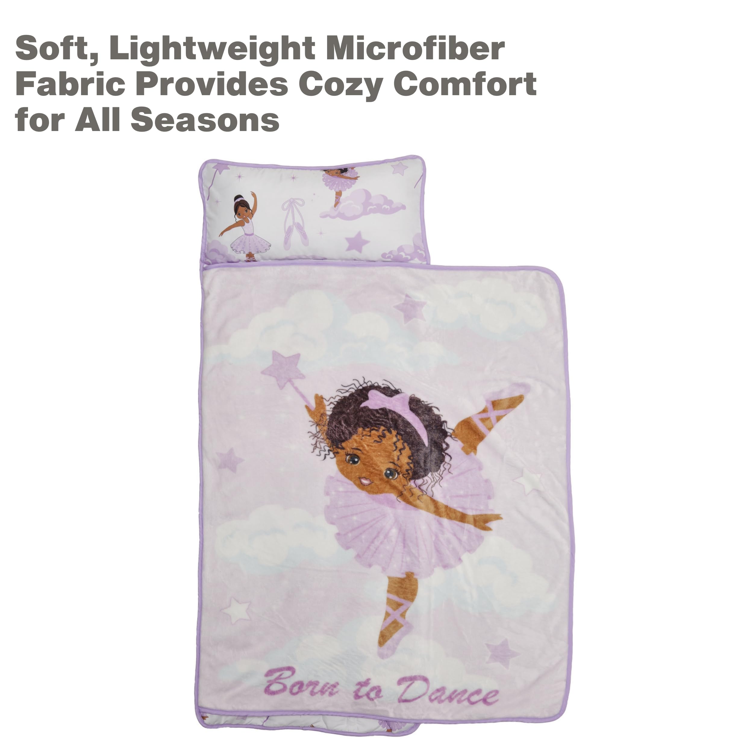 Everyday Kids nap mat close-up fabric shows soft brushed microfiber for cozy naps.