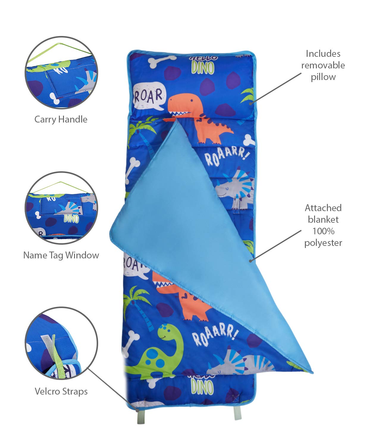 EVERYDAY KIDS nap mat machine washable design keeps colors bright.
