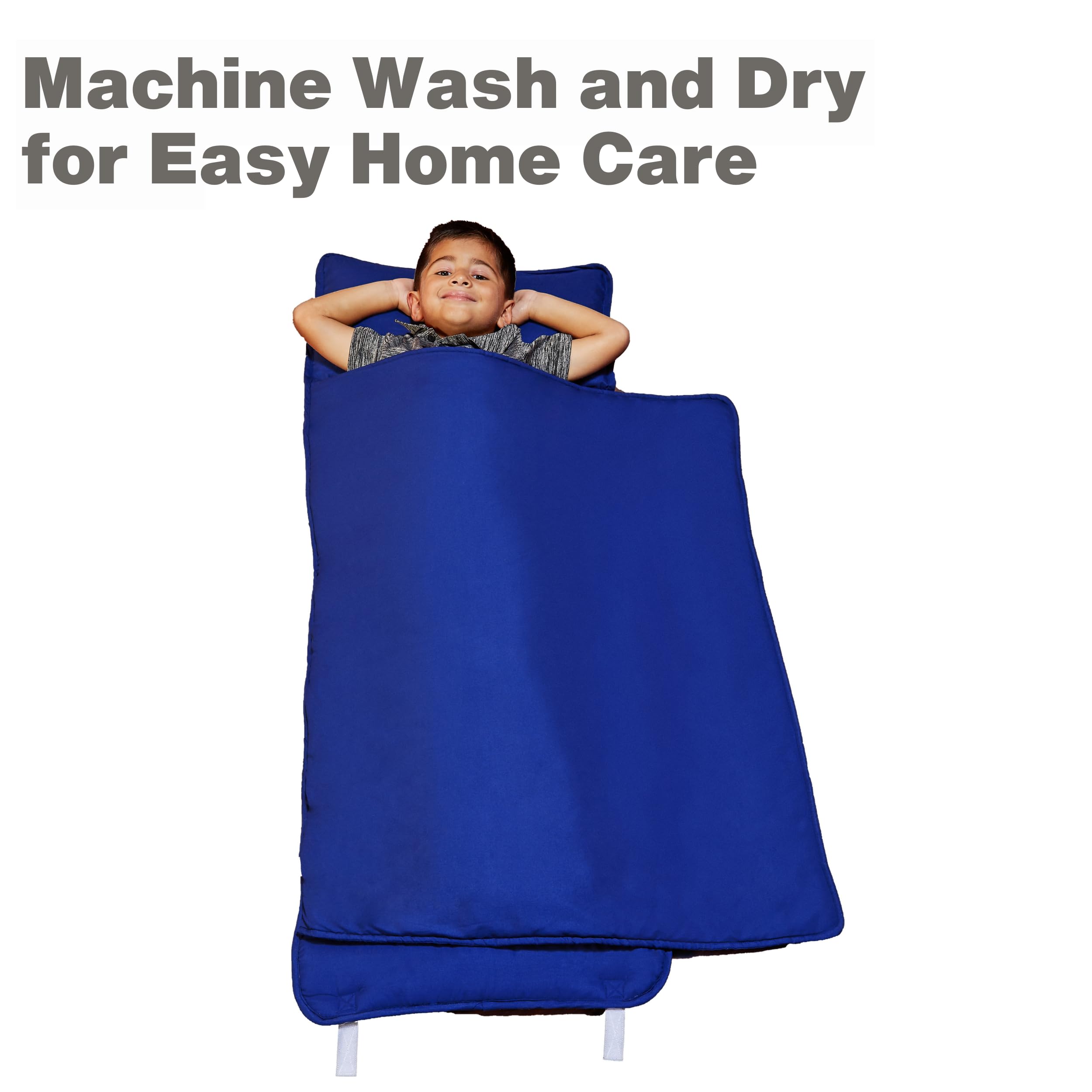 EVERYDAY KIDS Nap Mat Microfiber fabric is breathable and color stable for everyday use.