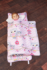 Everyday Kids nap mat with Sweet Owls rollup closure for easy daycare transport