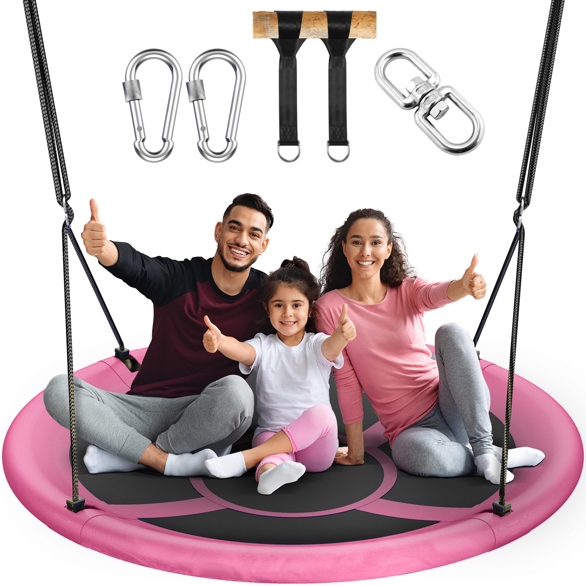 Everyfun 43inch saucer swing garden – safe, spacious outdoor play