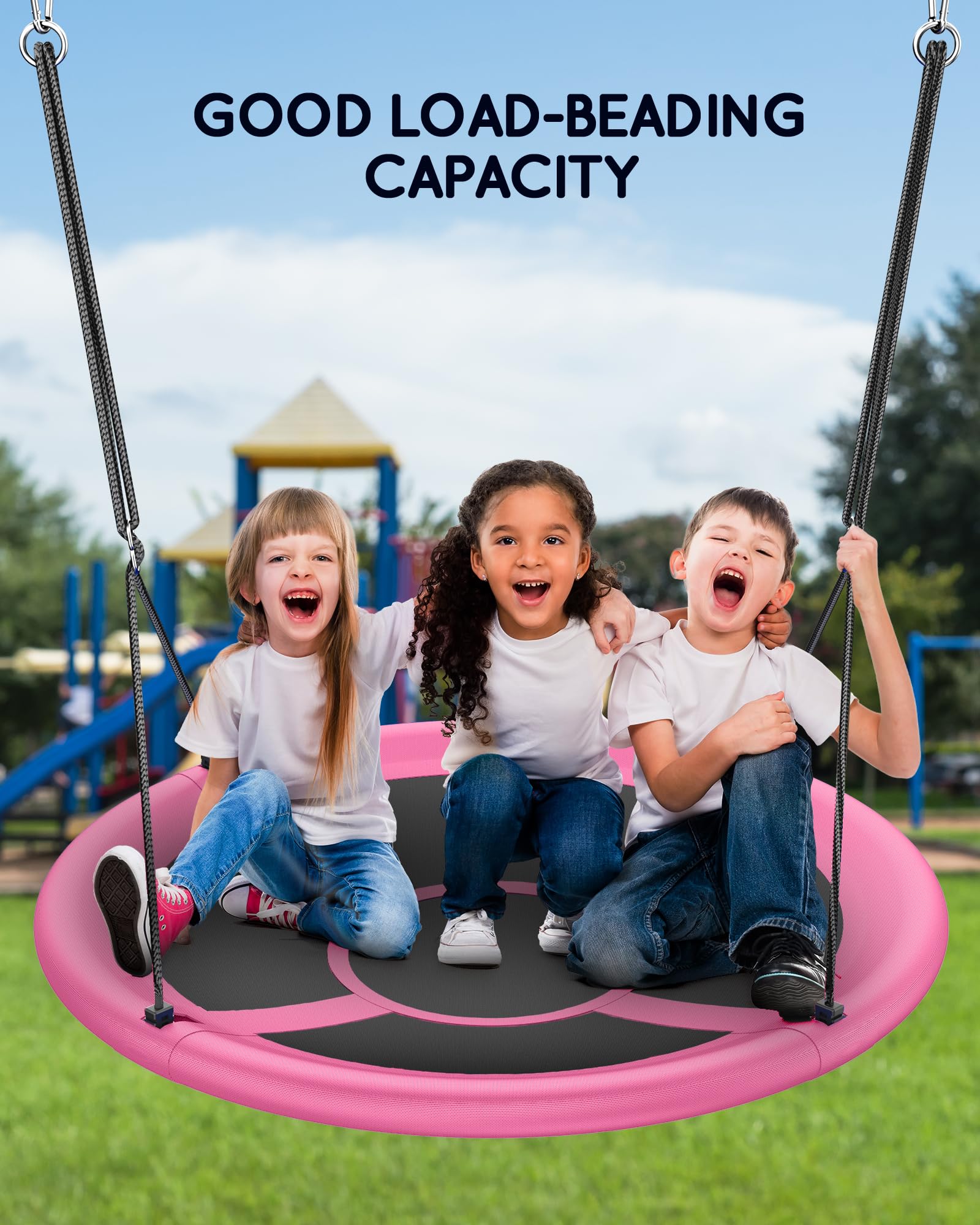 Everyfun Texlin fabric round swing – tear-resistant and weather-ready
