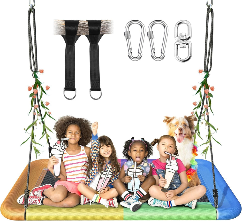 Everyfun Tree Swing 60-inch rectangle frame for sturdy backyard fun.