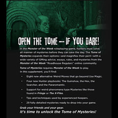 Tome of Mysteries spread with 29 mysteries ready for quick campaign drops.
