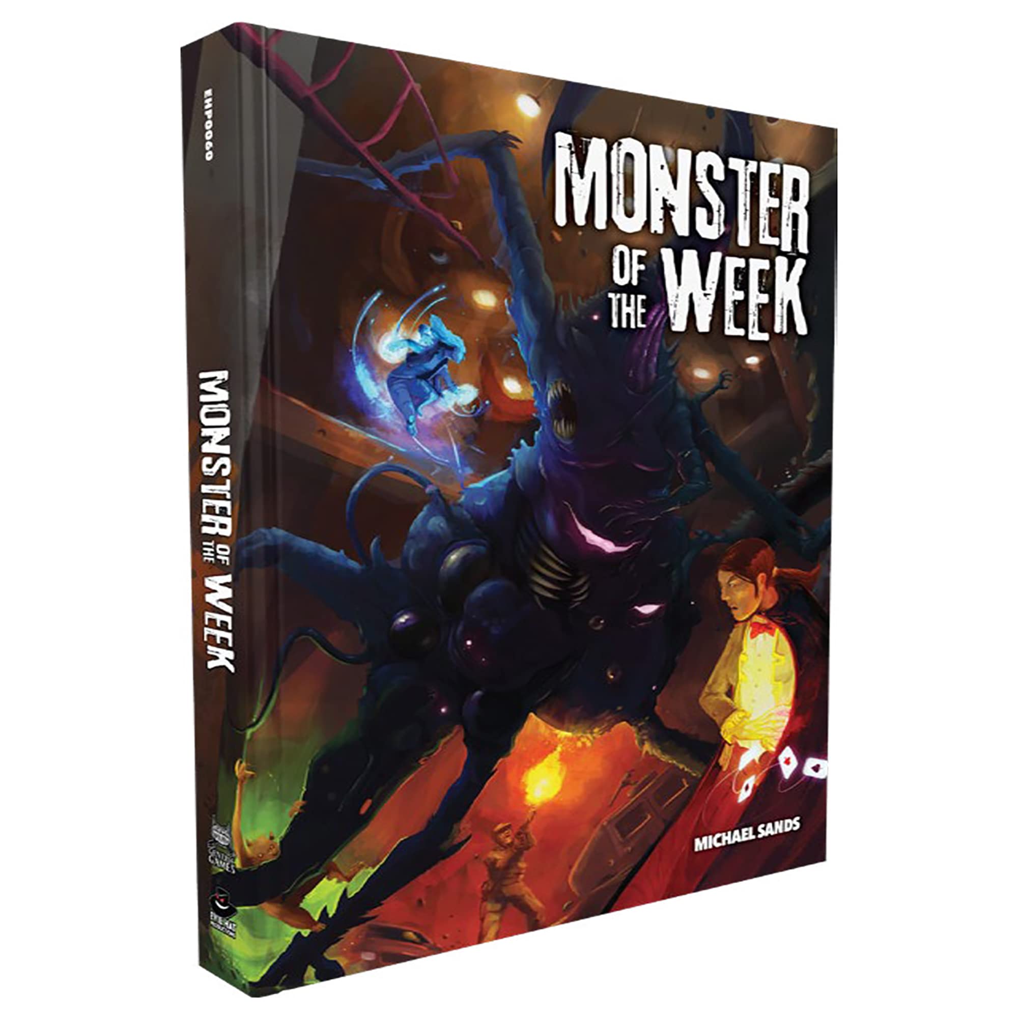 Evil Hat Productions Monster of the Week hardcover cover, inviting epic hunting campaigns.