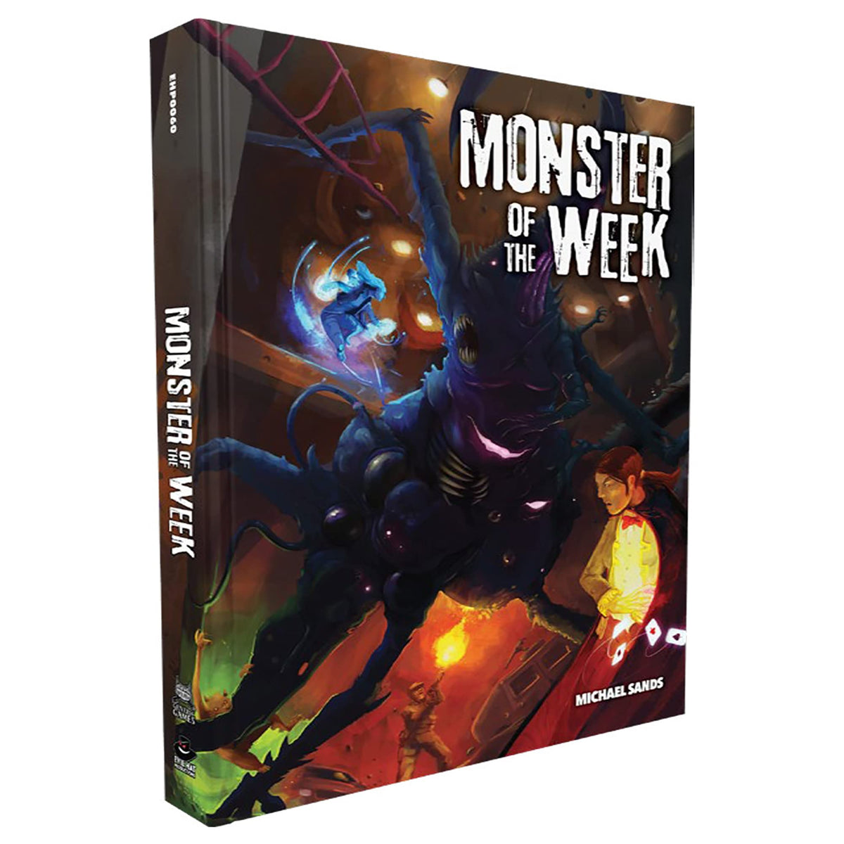 Evil Hat Productions Monster of the Week hardcover cover, inviting epic hunting campaigns.
