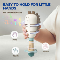 Evoceler BPA-free silicone rattles easy to clean after adventures