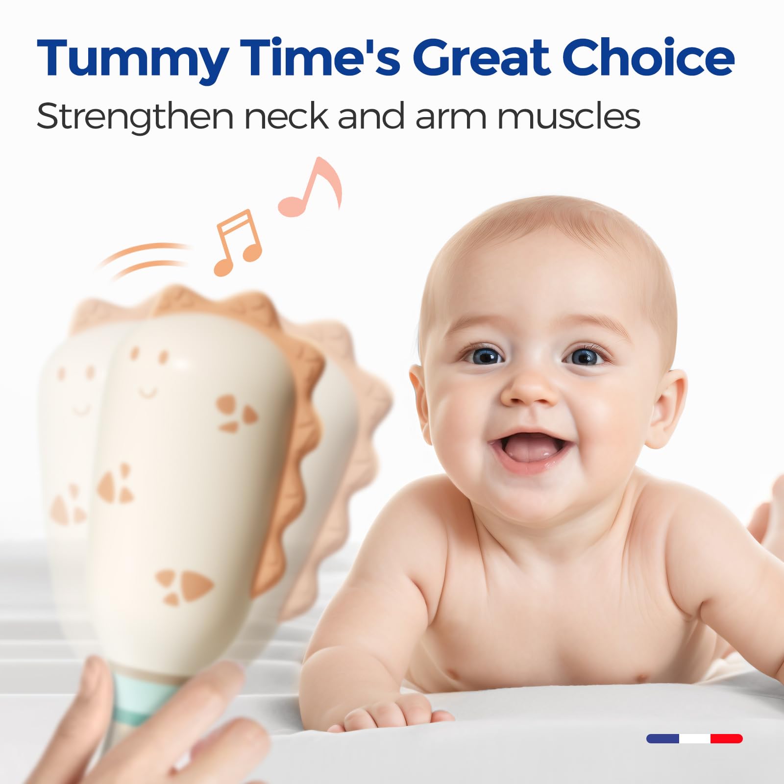 Evoceler silicone-teether rattle with textured points for teething and play