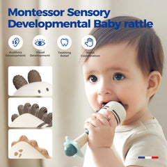 Evoceler Tyrannosaurus baby rattle with engaging sounds to encourage grabbing
