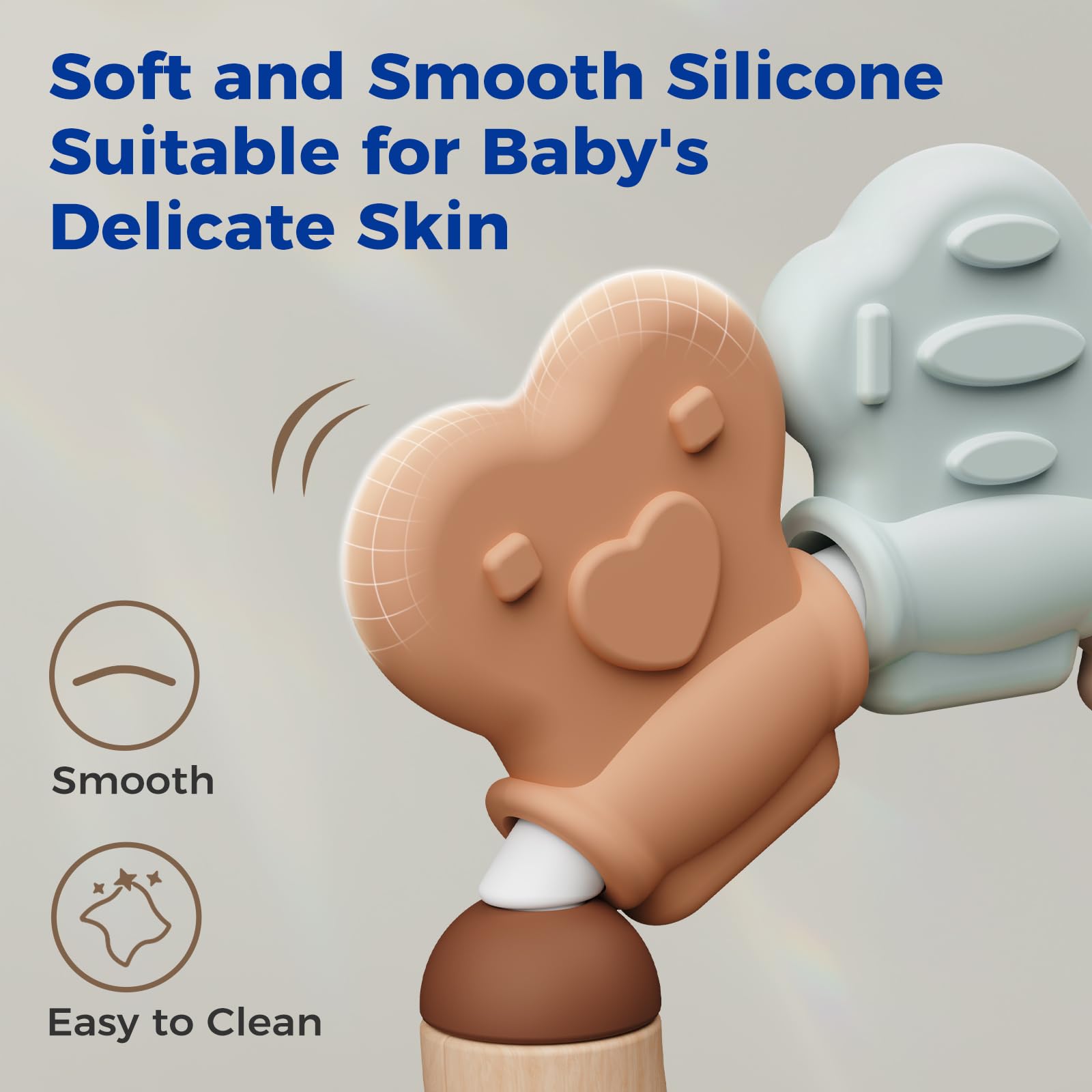 Evoceler Lion teether with textured grip to soothe tender gums