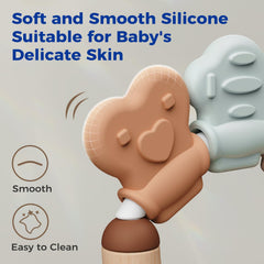 Evoceler Lion teether with textured grip to soothe tender gums