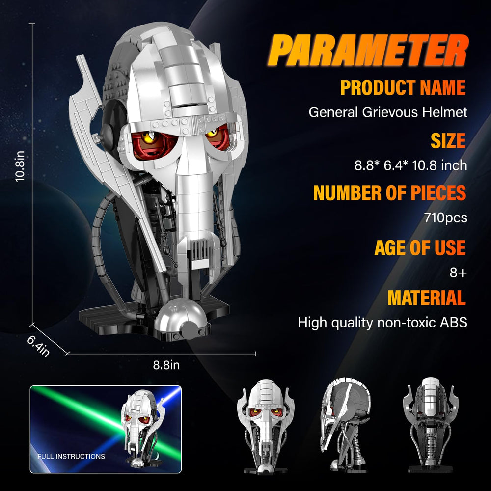 EvoFTIOR General Grievous helmet eyes detail highlights spooky realism for fans