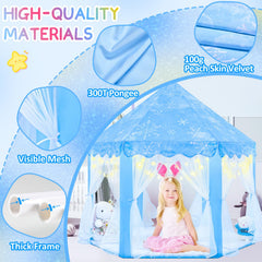 EVOIONOS Frozen Princess Tent side view showing ample interior space for playtime.