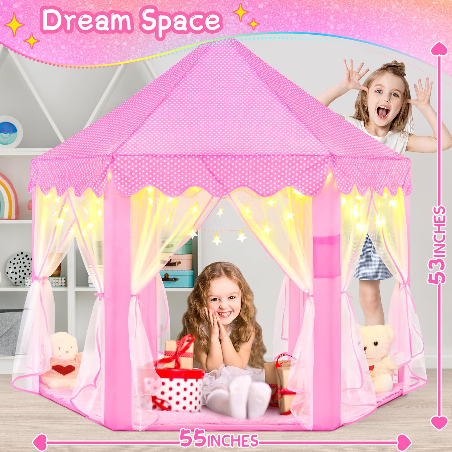 EVOIONOS Princess Tent offers safe materials and ventilation for kids.