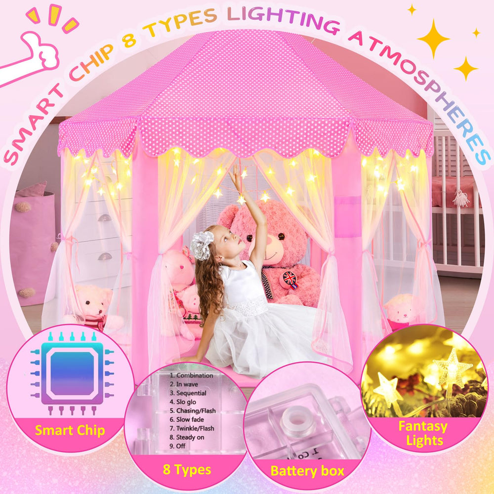 EVOIONOS Princess Tent measures 55 by 53 inches for space.