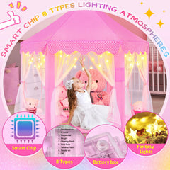 EVOIONOS Princess Tent measures 55 by 53 inches for space.