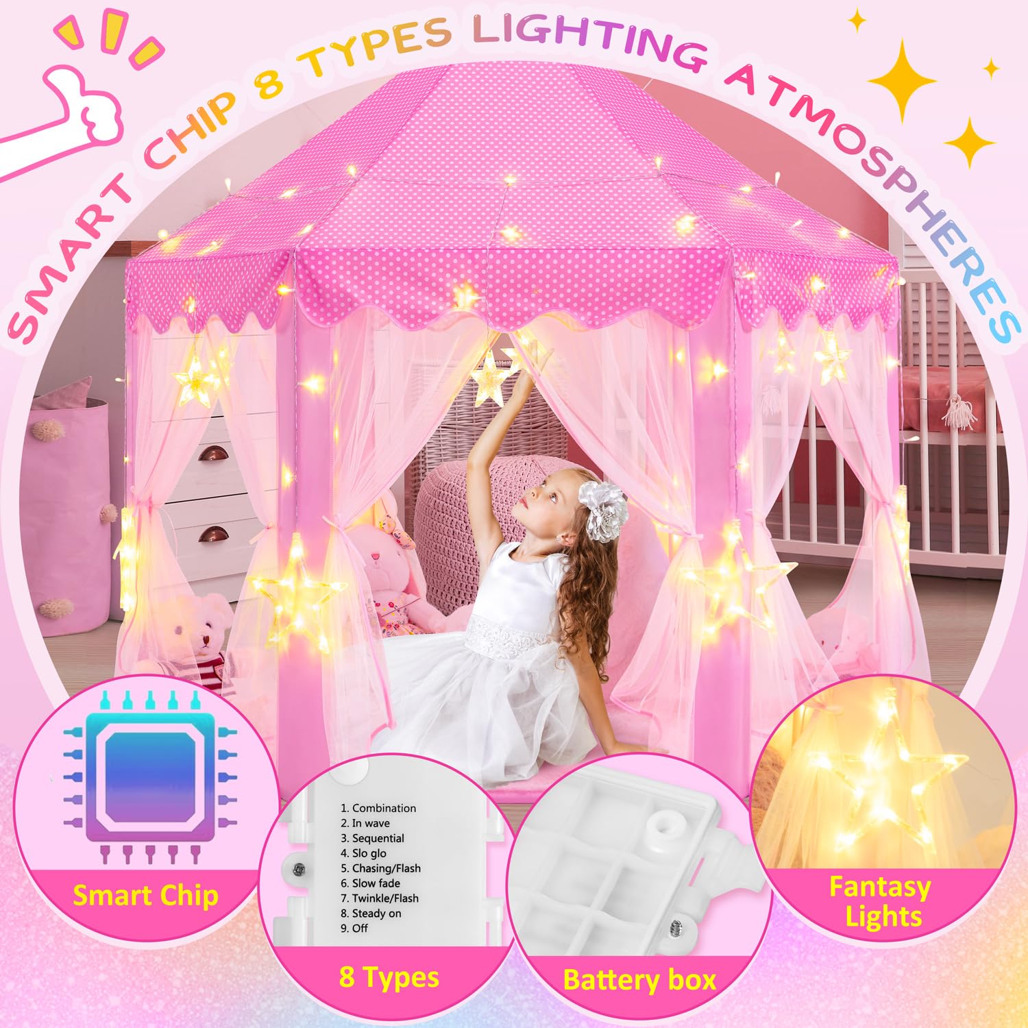 Evoionos Princess Tent velvet fabric feels soft and kid-friendly.