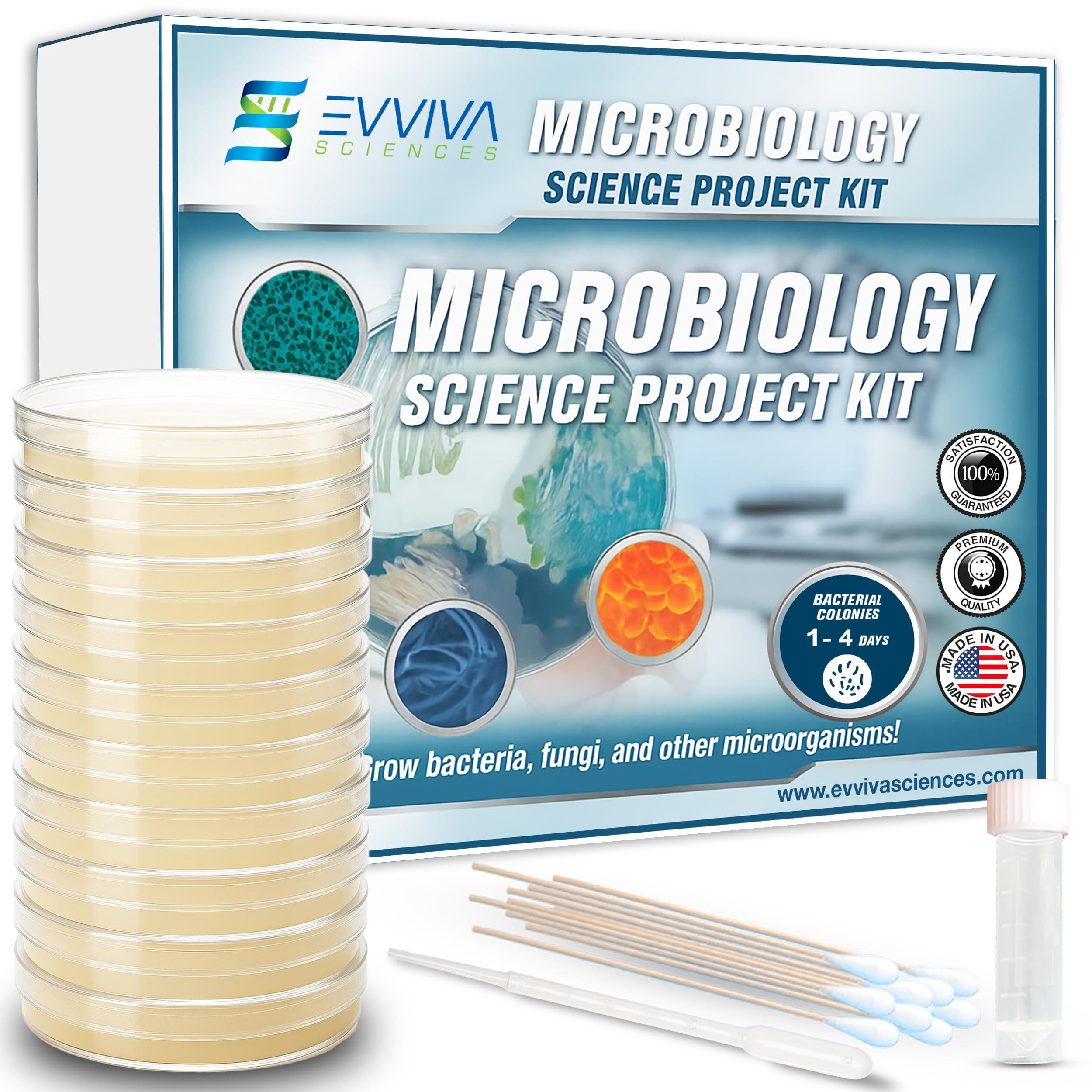 Evviva Sciences pre-poured agar plates for classroom microbiology projects