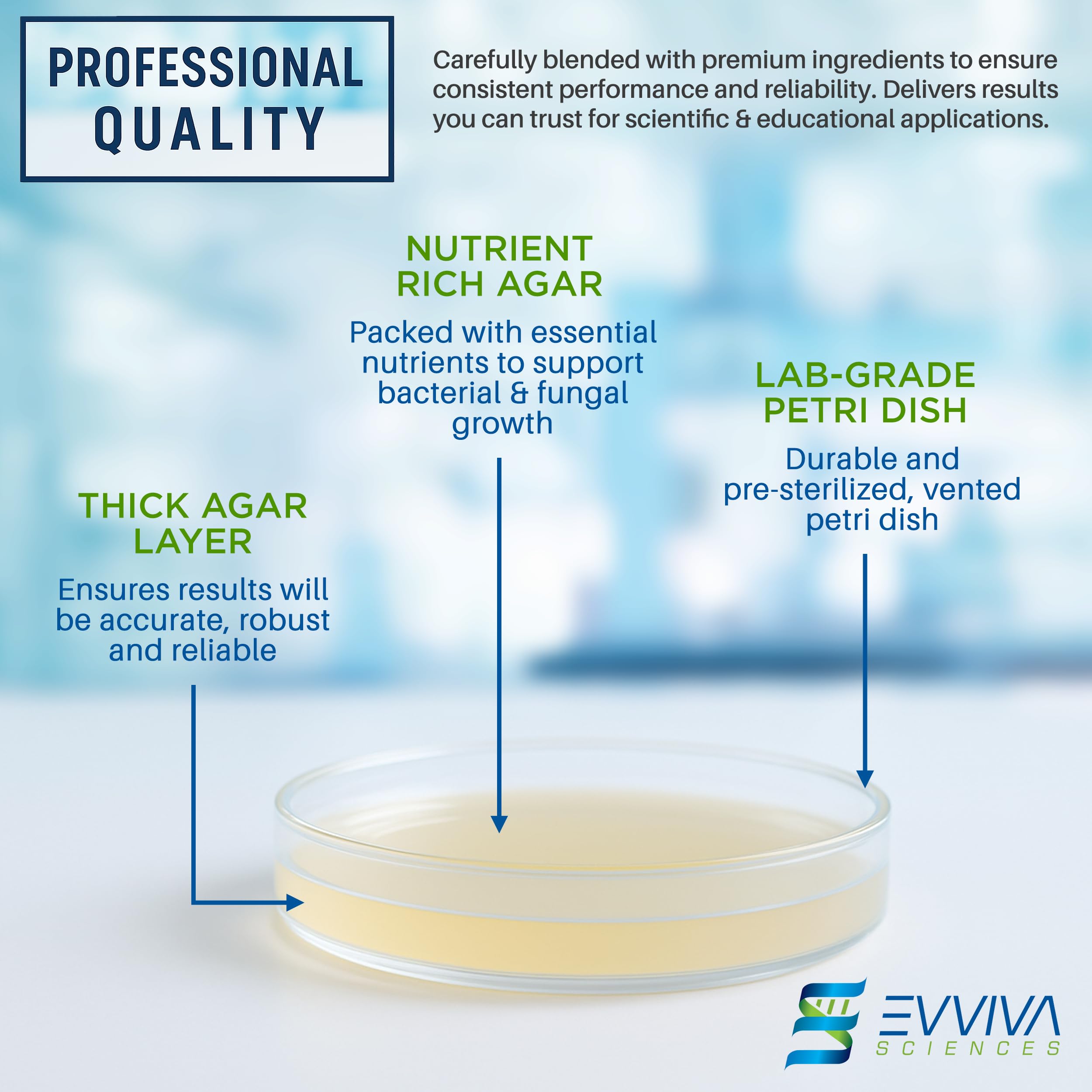 Evviva Sciences thick agar layer ensures consistent results in experiments