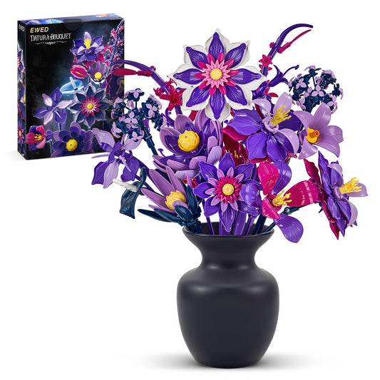 EWED Gothic Flowers Bouquet Building Set assembling intricate blooms for display