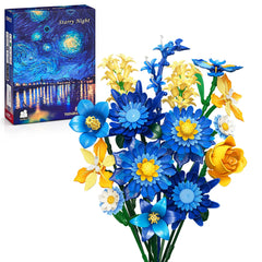EWED Starry Blooms bouquet assembly with 14 lifelike flowers for elegant home decor