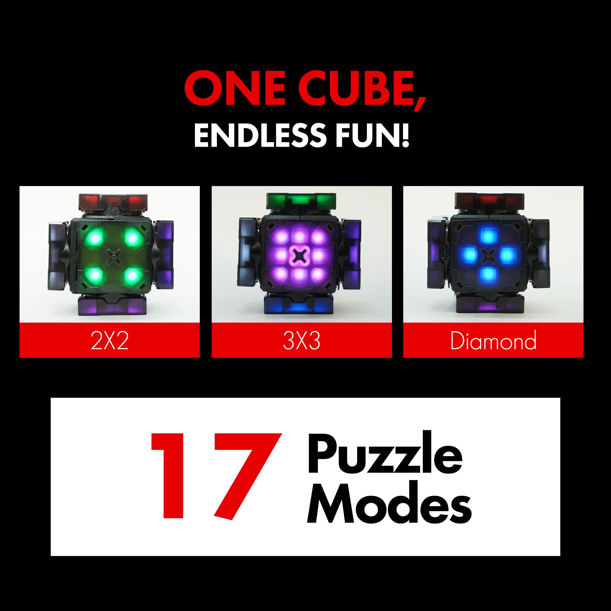eX-Mars Connect AI Robot Cube 2x2 and 3x3 modes for versatility