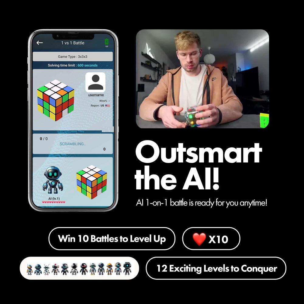 eX-Mars Connect AI Robot Cube lithium-ion battery included for use