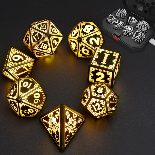 EXCECAR D20 light-up dice illuminate RPG rolls in low light