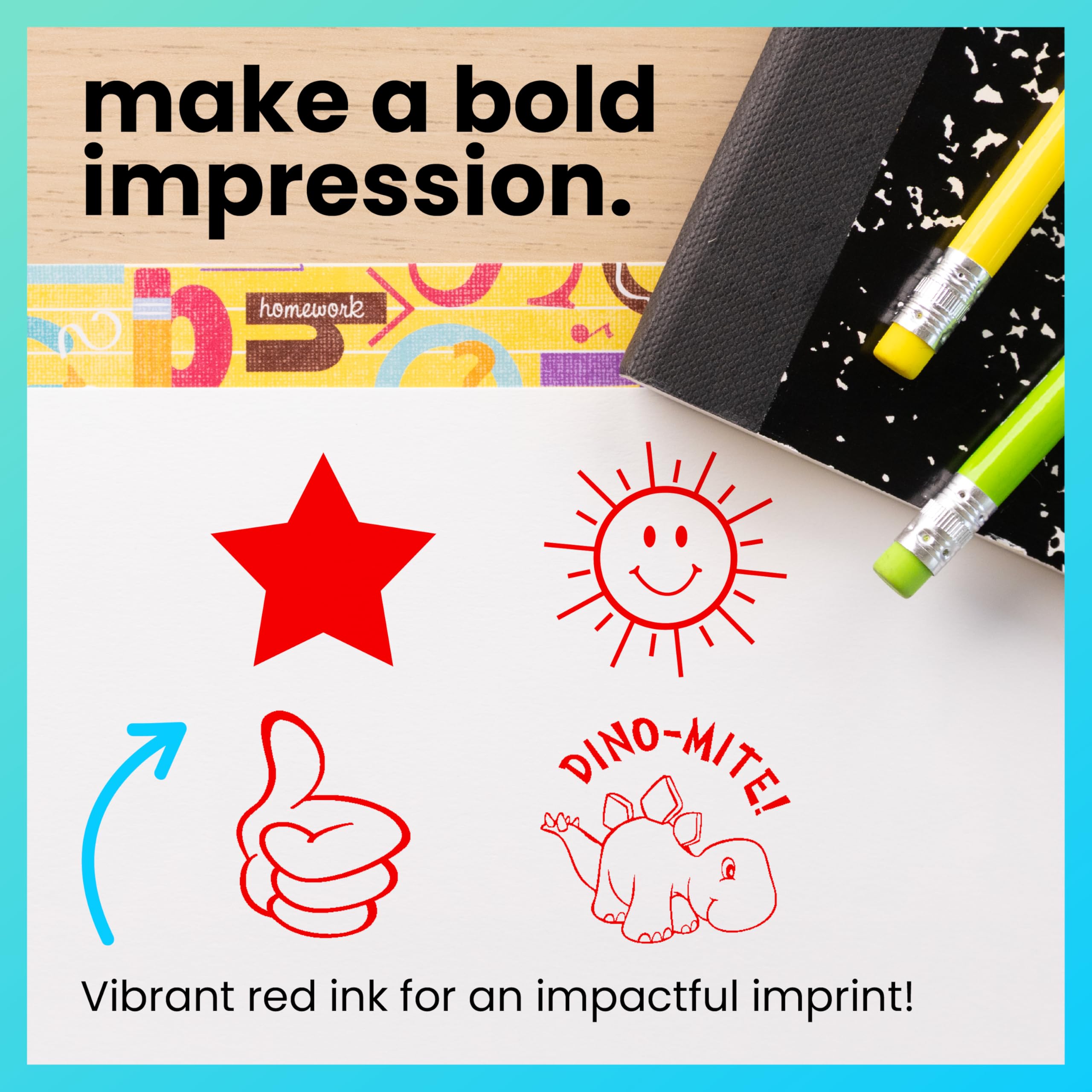 Red ink provides bold visibility for assignments using ExcelMark Happy Sun.