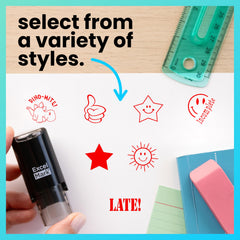 ExcelMark Round Teacher Stamp ready for daily use with durable performance