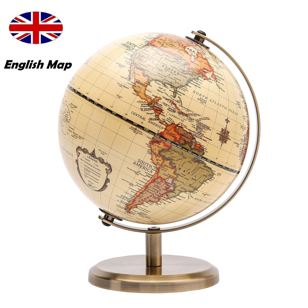 Exerz Antique Globe 5.5-inch map detail with readable boundaries and city labels