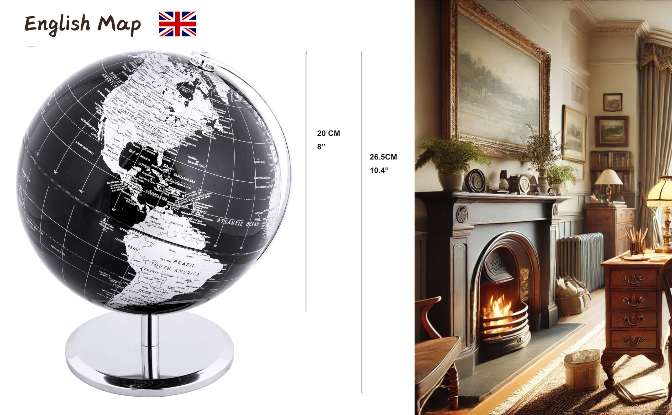 Exerz 8-inch globe highlighting political boundaries for quick learning