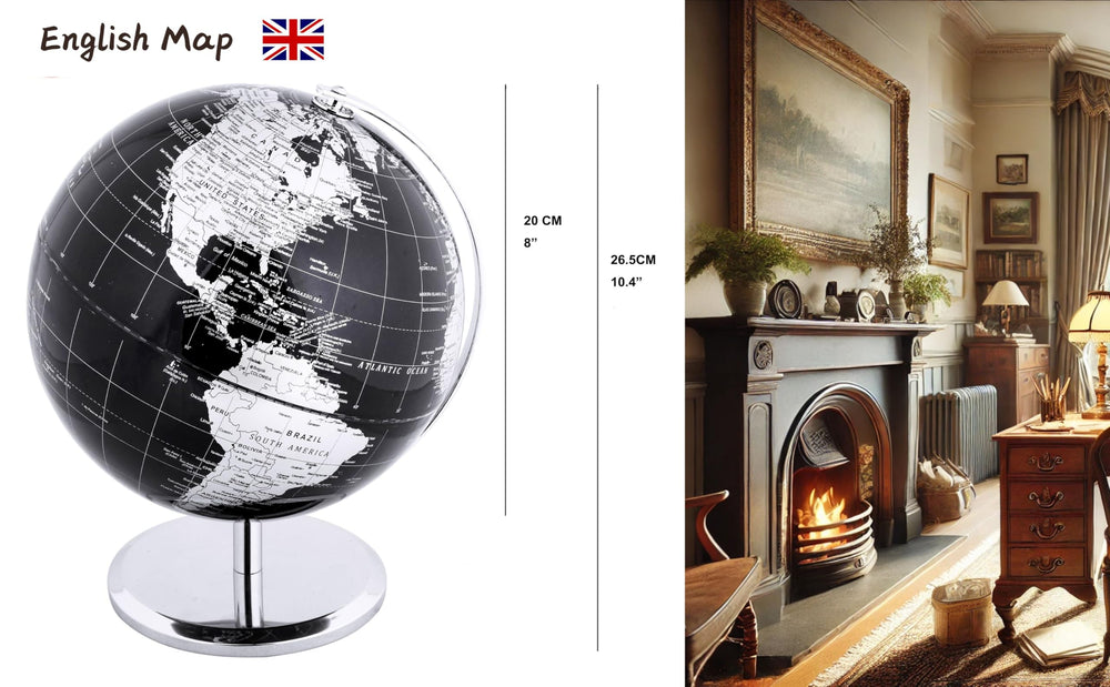 Exerz 8-inch globe highlighting political boundaries for quick learning