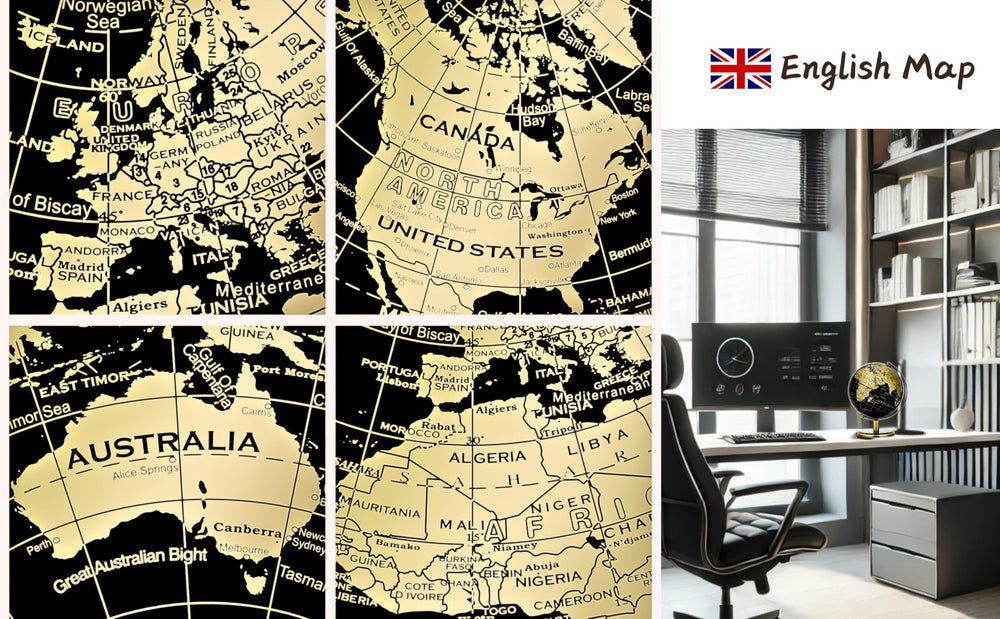 Exerz globe dark ocean sheen emphasizes legible political boundaries and continents.