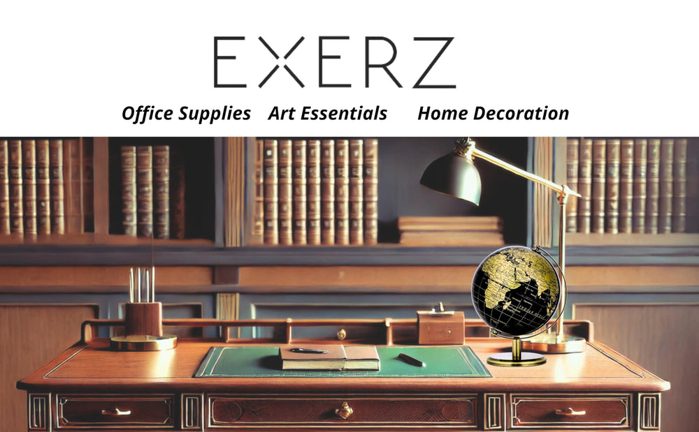 Exerz globe full product shot highlights compact size and bronze arc design.
