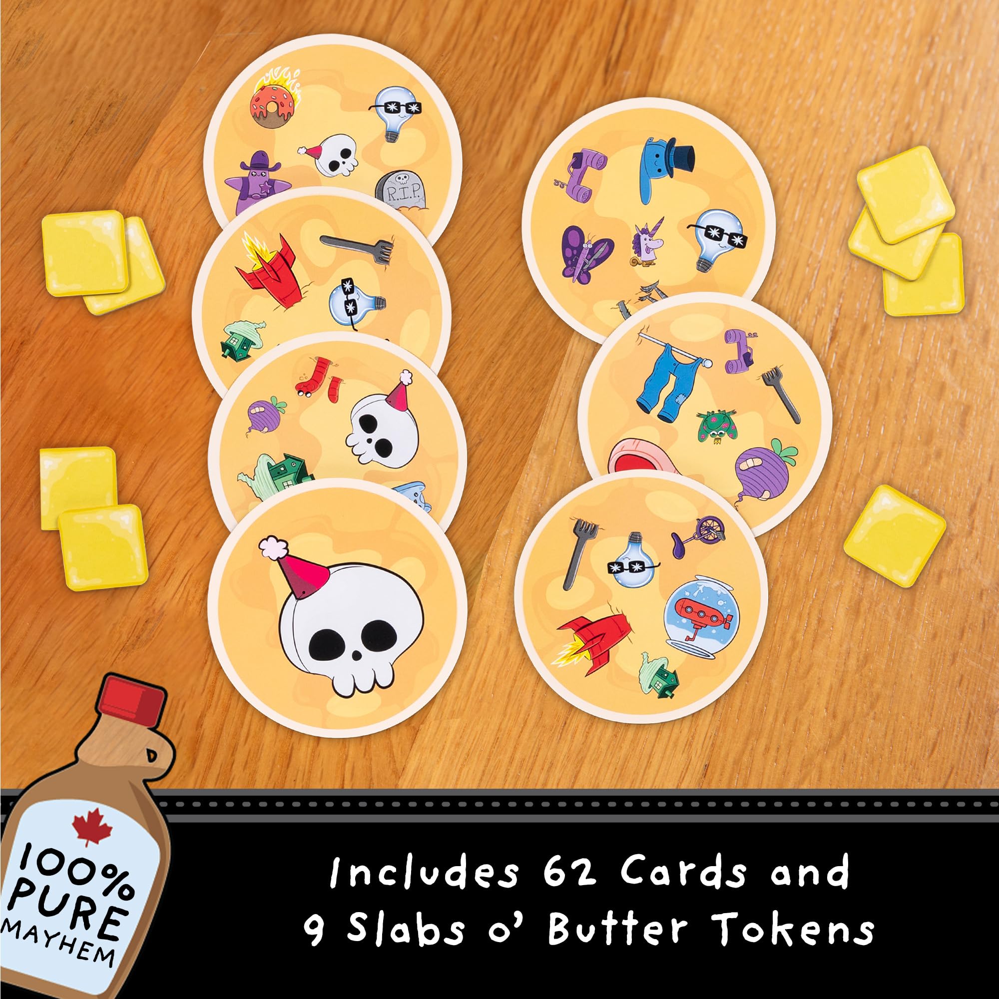 Exploding Kittens Anarchy Pancakes game setup image shows quick start.