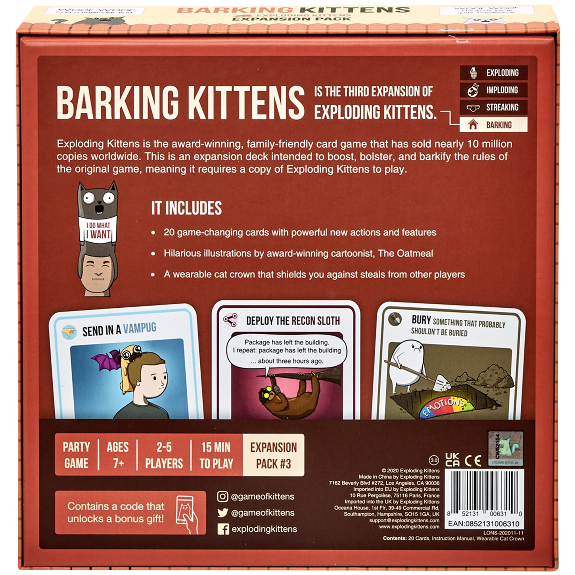Exploding Kittens Barking Kittens chaotic fun for social play