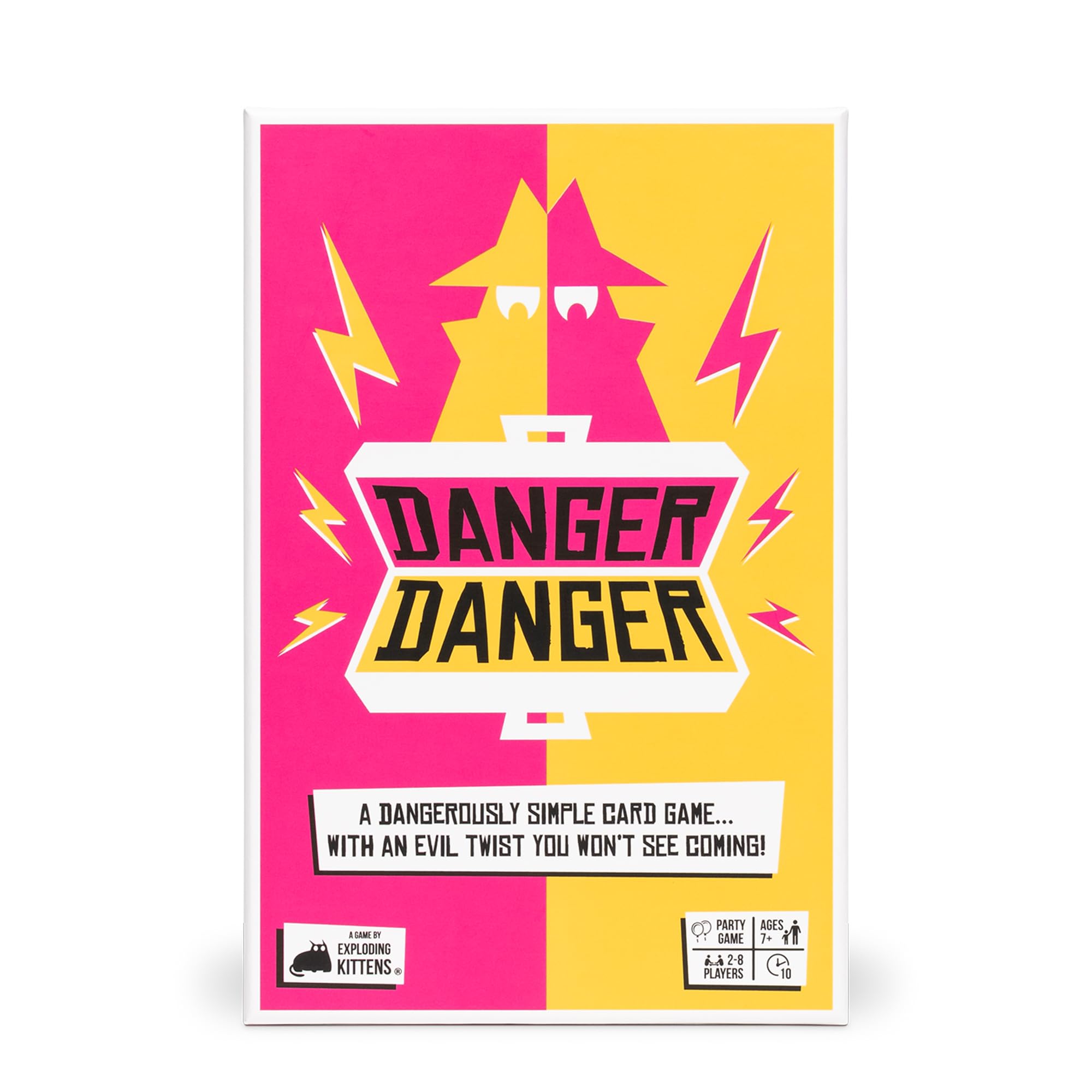 Exploding Kittens Danger Danger cover and cards ready for quick family play
