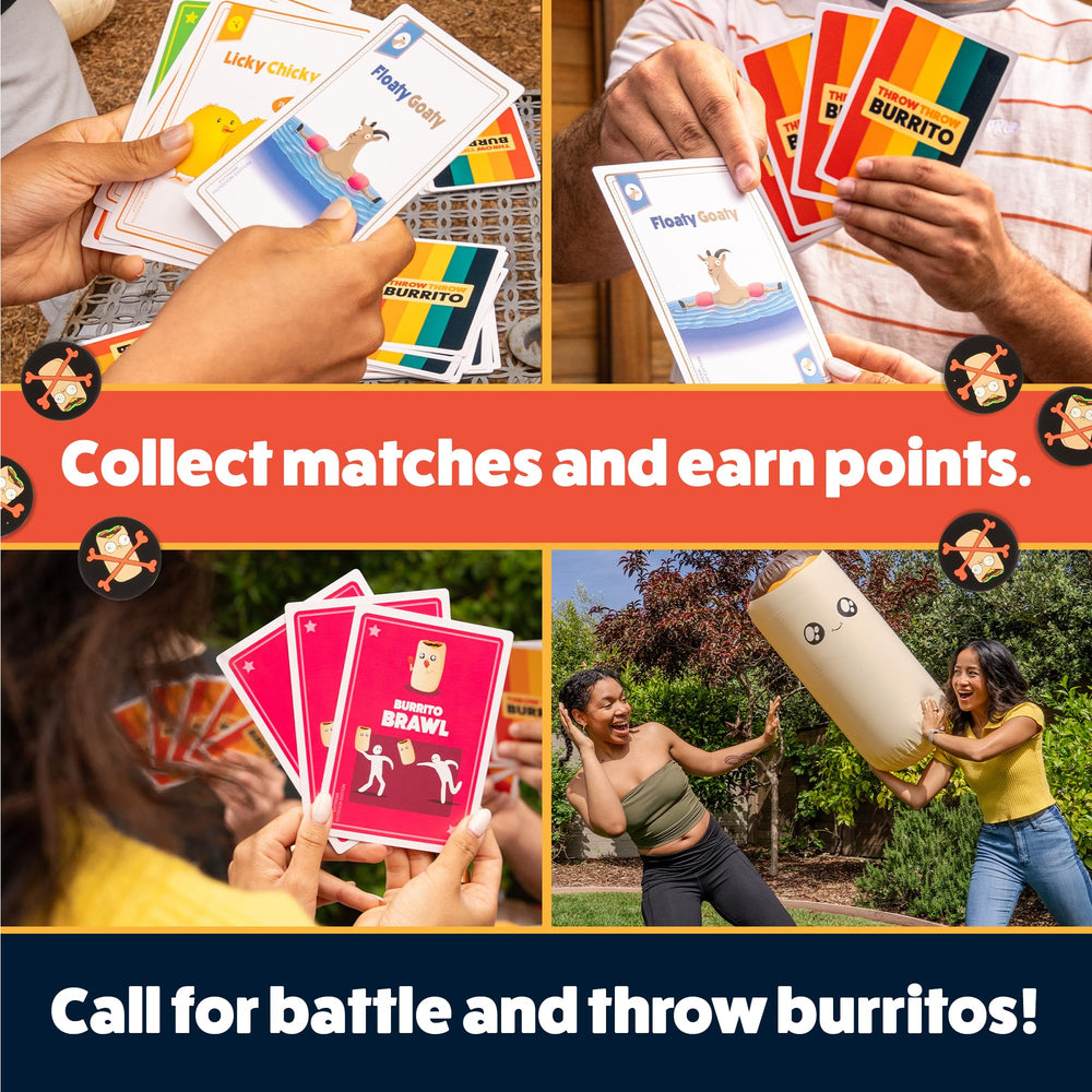 Exploding Kittens dodgeball card game box art shown outdoors