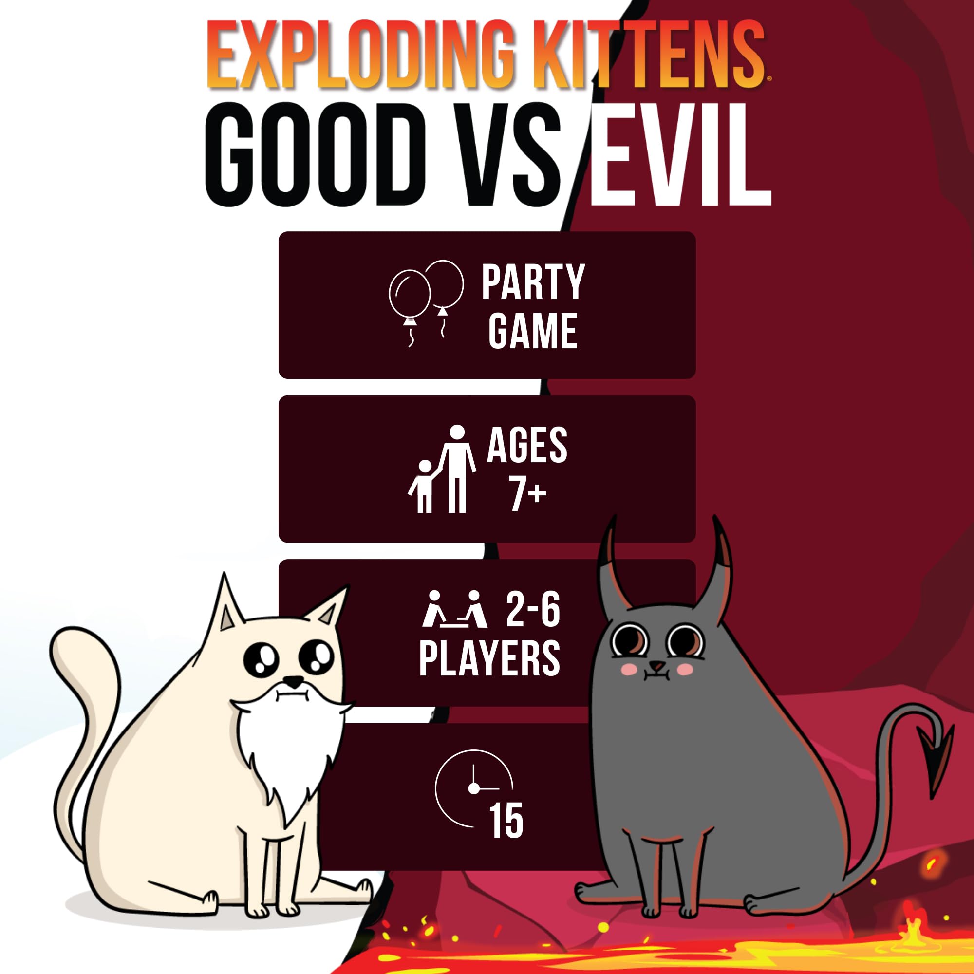 Godcat card from Exploding Kittens Good vs Evil adds celestial flair to rounds.