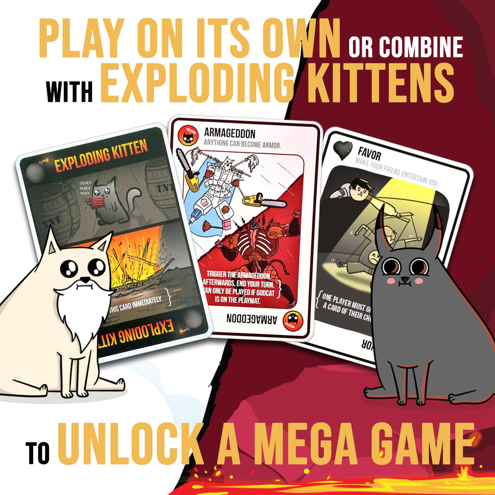 Instruction manual included to help new players learn Exploding Kittens Good vs Evil.