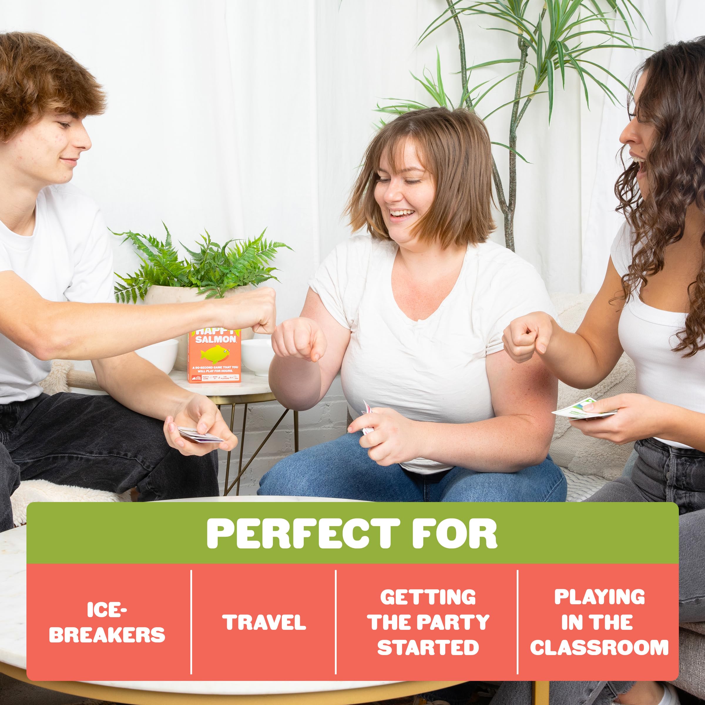 Ideal for family game night and social gatherings with Happy Salmon.