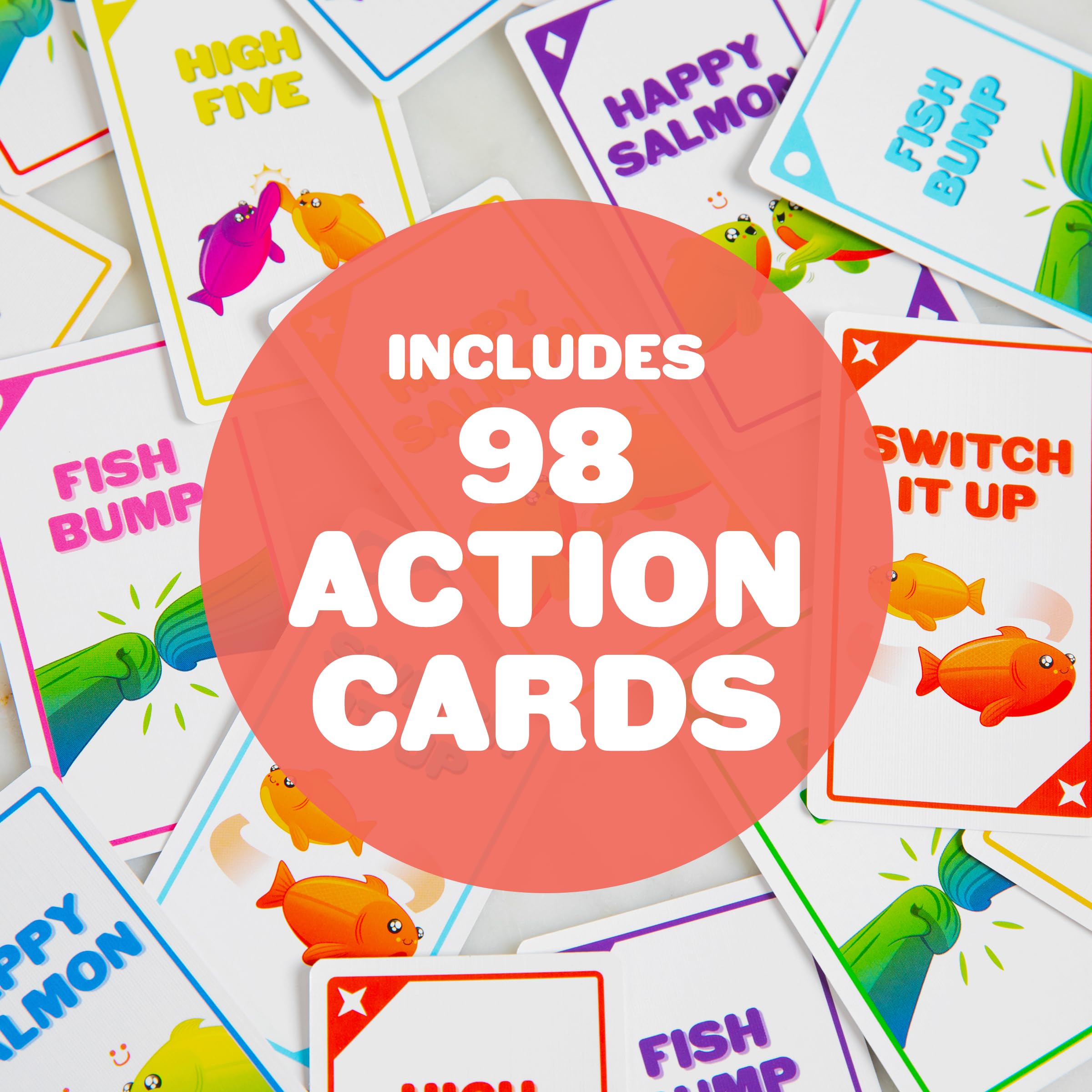 Three to eight players join in rapid, riotous rounds with Happy Salmon.