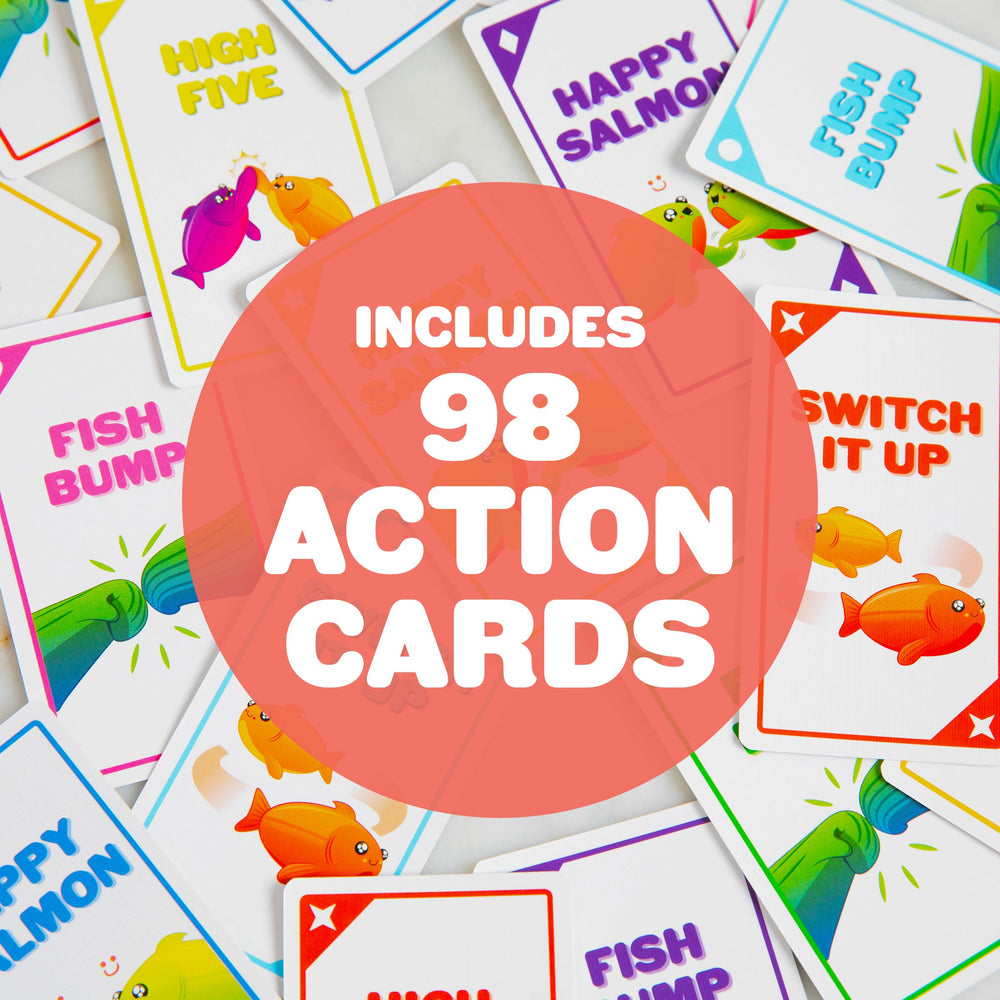 Three to eight players join in rapid, riotous rounds with Happy Salmon.