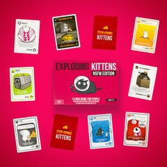 Exploding Kittens NSFW Edition party night setup for adults, ready for bold fun.