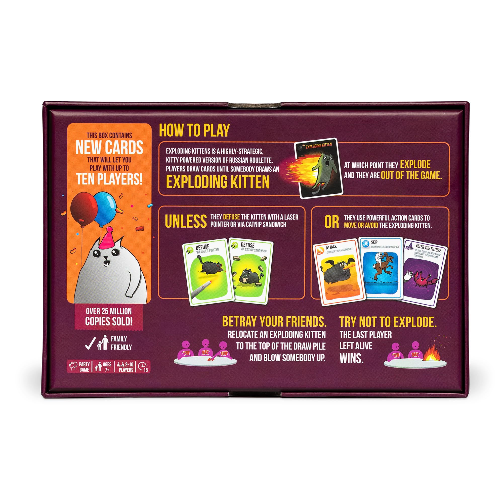 Exploding Kittens Party Pack portable-games-on-the-go enables spontaneous fun.